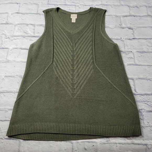 Chicos Nita Tank in Moss Green size 2 Chicos - Picture 1 of 11